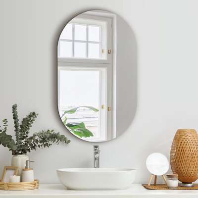 Wall Mirror Oval Frameless 84x50cm