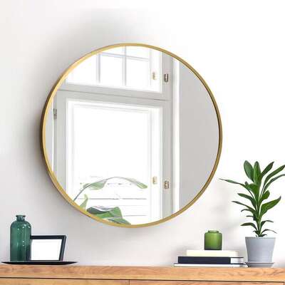 Wall Mirror Round 50cm Gold