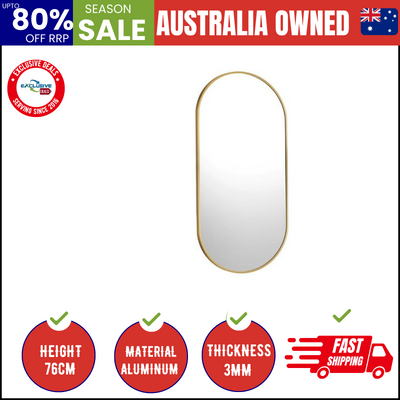 Wall Mirrors Oval Gold 76x31cm
