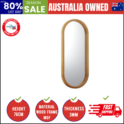 Wall Mirrors Oval Wooden 76x31cm