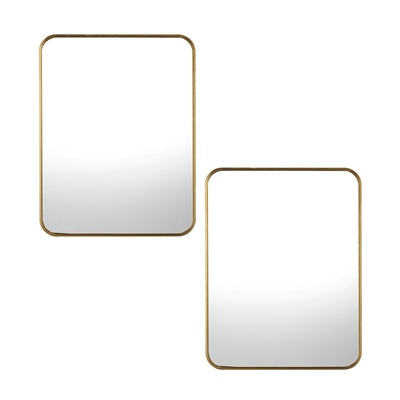 Wall Mirrors Rectangle Mirror 65x50cm Gold Set of 2
