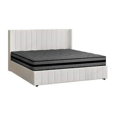 Bed Frame with Mattress Set King Size Gas Lift Boucle BILY
