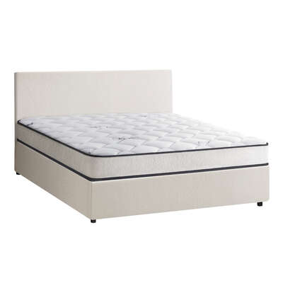 King Size Boucle Bed Frame Gas Lift Storage with Mattress Set Upholstered
