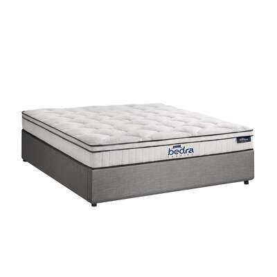King Bed Frame Storage Platform with 22cm Mattress Grey Upholstered