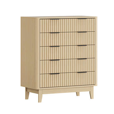 5 Chest of Drawers Dressers Tallboy Stripe Natural