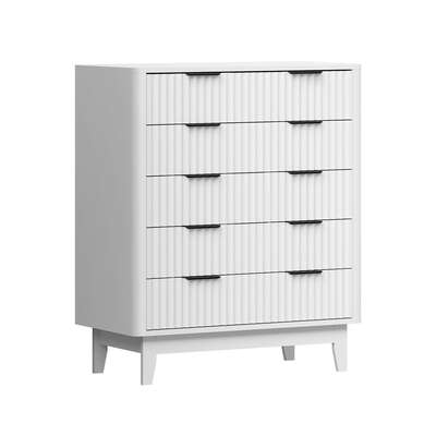 5 Chest of Drawers Dressers Tallboy Stripe White