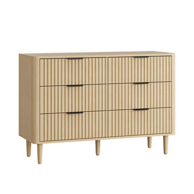 6 Chest of Drawers Dressers Lowboy Stripe Natural