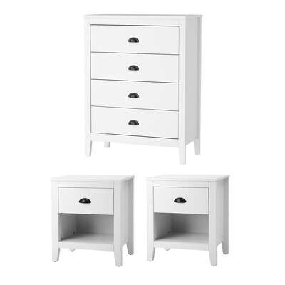 4 Chest of Drawers and 2 Bedside Tables Vintage Bedroom Set