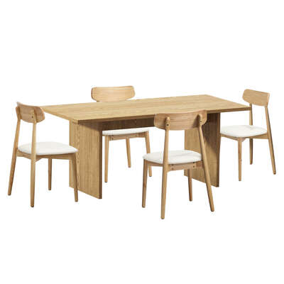 Wooden 4-Seater Dining Table and Chairs Set Modern Kitchen or Dining Room