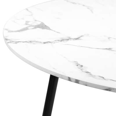 110cm Round Dining Table with 4PCS Chairs Grey Fabric