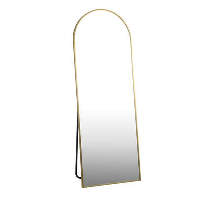Full Length Mirror Arched Free Standing Gold 166x60cm