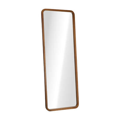 Full Length Mirror 166x60cm Rectangle Dressing Mirror Walnut Wood Frame