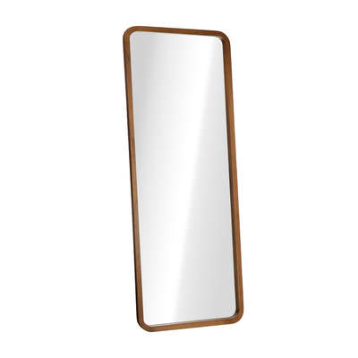 Full Length Mirror 180x70cm Rectangle Dressing Mirror Walnut Wood Frame