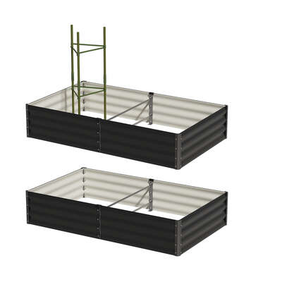 2x Garden Bed 290x90x30cm Galvanised Steel Raised Planter Box for Backyard