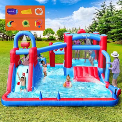 11 Play Zones Inflatable Trampoline Bounce House Jumping Water Slide