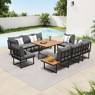 6 Seater Outdoor Dining Sofa Lounge Patio Garden Setting