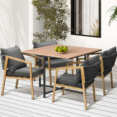 5PCS Outdoor Patio Set Table&Armchair Dining Set