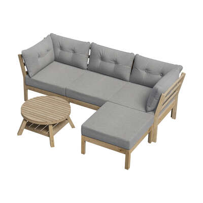 5 Piece Outdoor Furniture Set Garden Lounge Sofa with Cushions for Patio