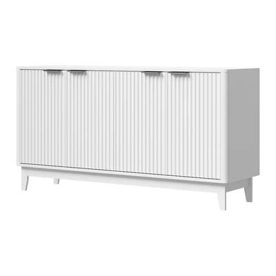 Buffet Sideboard Storage Cabinet 4 Doors Cupboard White