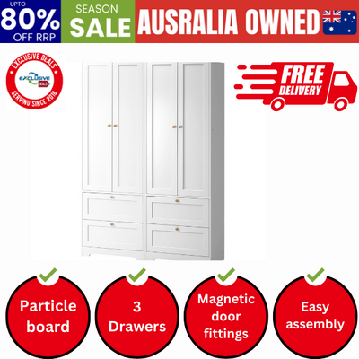2x Buffet Sideboard Storage Cabinet Cupboard Hallway Wardrobe