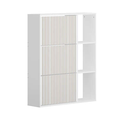 Shoe Rack Storage Cabinet with Display Shelves White