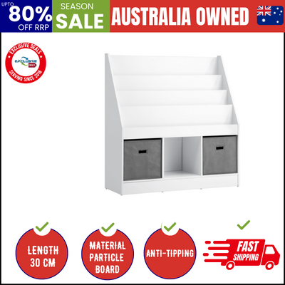 Kids Bookshelf Toy Box Organiser Display Shelf Magazine Storage Rack