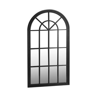 Window Mirror Arched Wall Mirror 130x70cm Black