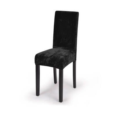 8x Stretch Plush Dining Chair Cover Seat Covers Protectors Slipcovers Black