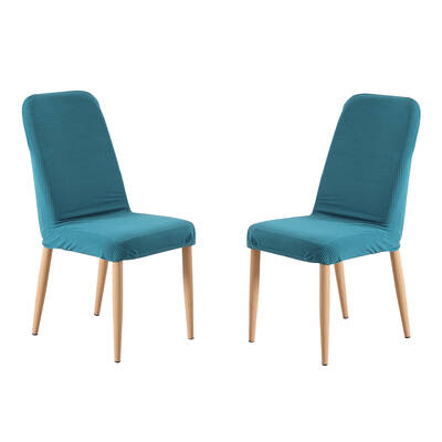 2x Dining Chair Covers Slipcover Green