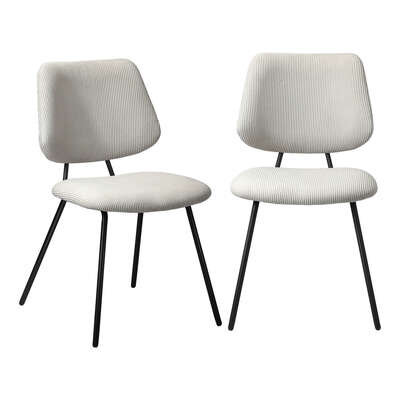 2x Dining Chair Vintage Retro Polyester White
