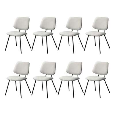 8x Dining Chair Vintage Retro Polyester Padded White