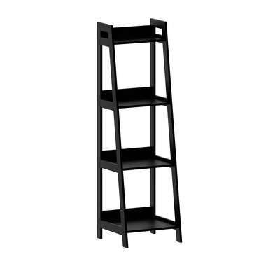 Display Shelf 4 Tier Corner Ladder Shelves Black