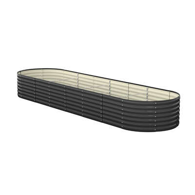 Set of 3 Galvanised Steel Garden Beds  320x80x56cm