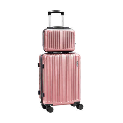 2PCS Luggage Suitcase Trolley Set Carry On TSA Hard Case Pink