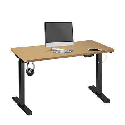 Sit-Stand Desk Height Adjustable Desk Black&Oak