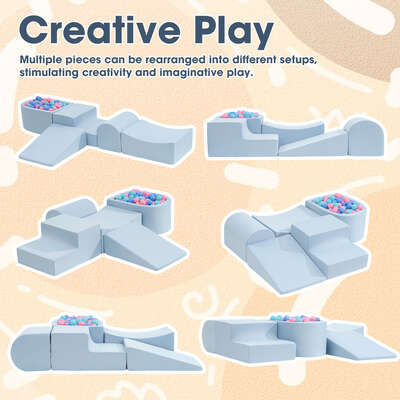 Kids Climb Crawl Foam Play Set 5PC Blue
