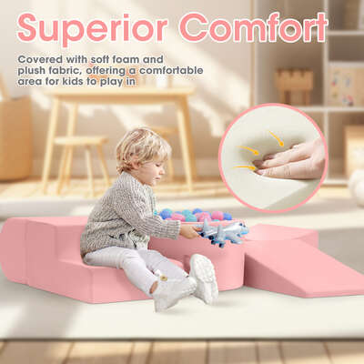 Kids Climb Crawl Foam Play Set 5PC Pink