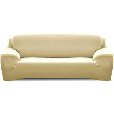Easy Fit Stretch Couch Sofa Slipcovers Protectors Covers 3 Seater Cream