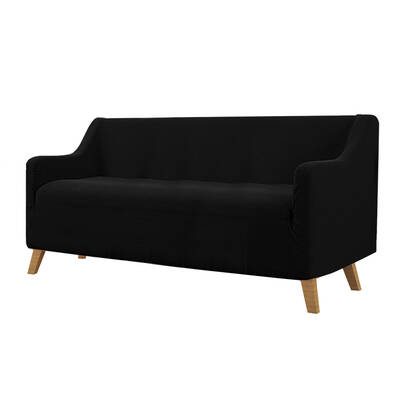 Couch Stretch Sofa Lounge Cover 3 Seater Black