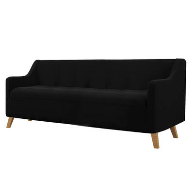 Couch Stretch Sofa Lounge Cover 4 Seater Black