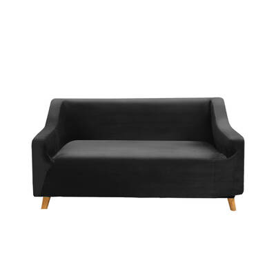 Sofa Covers 2 Seater High Stretch Black