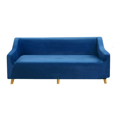 Sofa Cover Couch High Stretch Super Soft Plush Protector Slipcover 3 Seater Navy
