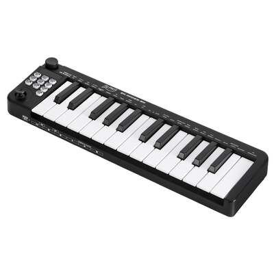 25-Key MIDI Keyboard Controller Portable USB Laptop Black