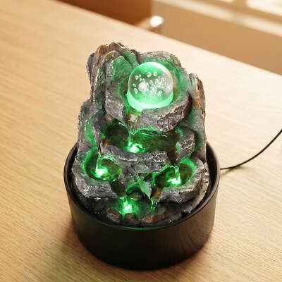 Tabletop Water Fountain LED Light 3 Flow Levels | EXTG