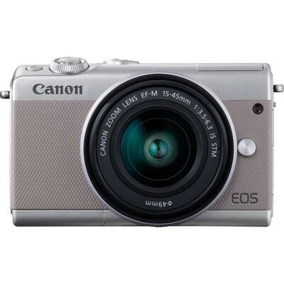 Canon M100 Mirrorless Digital Camera with Camera Kit and Battery - Grey