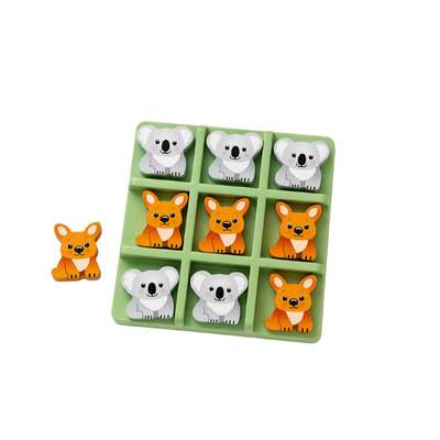 Tic Tac Toe Board Game Aussie Theme 14x14cm