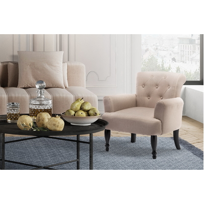 French Lorraine Chair Retro Wing - Taupe
