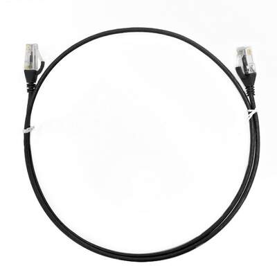 0.5m Cat 6 Ultra Thin Ethernet Network Cable. Black 