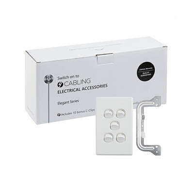 Elegant Wall Switch 5 Gang 250V 16A - Vertical