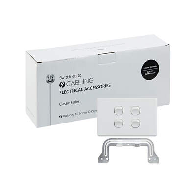 Classic 4 Gang Switch 250V 16AX - Horizontal
